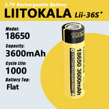 1 PC Liitokala lii-36s 18650 3.7V 3600mah BMS rechargeable Lithium Ion Battery button type