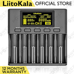 LiitoKala LII-S6 Battery Charger 6 LCD Display Auto Detection 18650 Lithium LiFePO4 Ni-MH Cd AA AAA