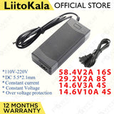 LiitoKala 58.4V 29.2V 14.6V 2A 3A 10A LiFePO4 battery Charger 48V 24V 12V 16S 8S 4S