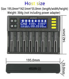 LiitoKala Lii-S8 8 lii-S12 12 Slots LCD Battery Charger for lithium ion LiFePO4 Ni-MH Ni-Cd 9V 21700 20700 26650 18650