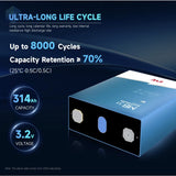 Brand New Grade A EVE MB31 NOV 4 2024 3.2V 314AH Lifepo4 Prismatic Battery 8000 life cycles Solar