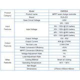 ELEJOY EMD60A 2700W Adjustable MPPT Solar Char Controller 12/24/36/48V LCD Display 50A/60A
